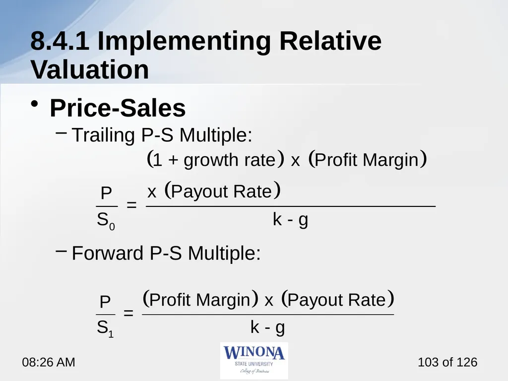 Topic 7: Equity Valuation Larry Schrenk, - slide 103 of 126