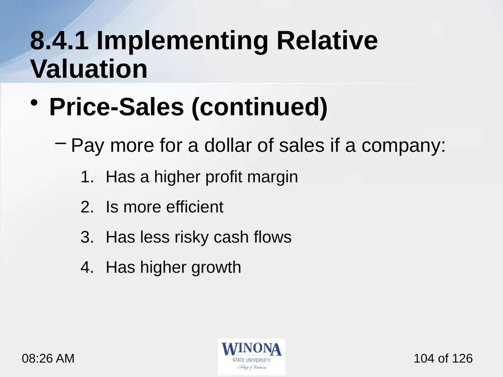 Topic 7: Equity Valuation Larry Schrenk, - slide 104 of 126