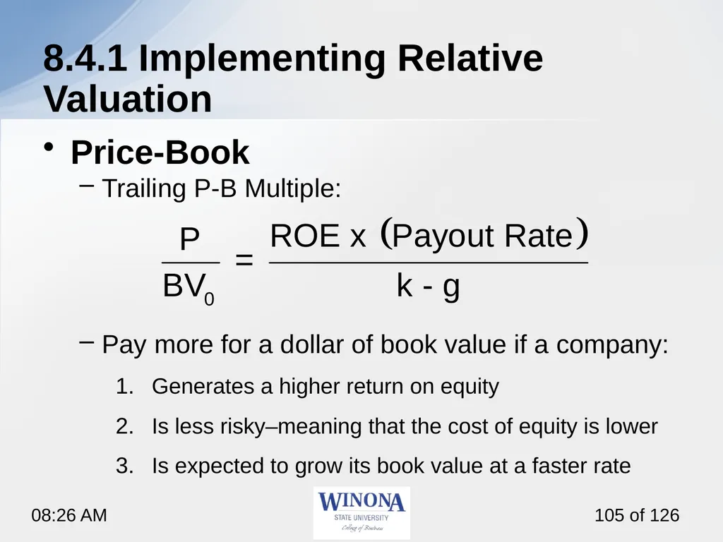 Topic 7: Equity Valuation Larry Schrenk, - slide 105 of 126
