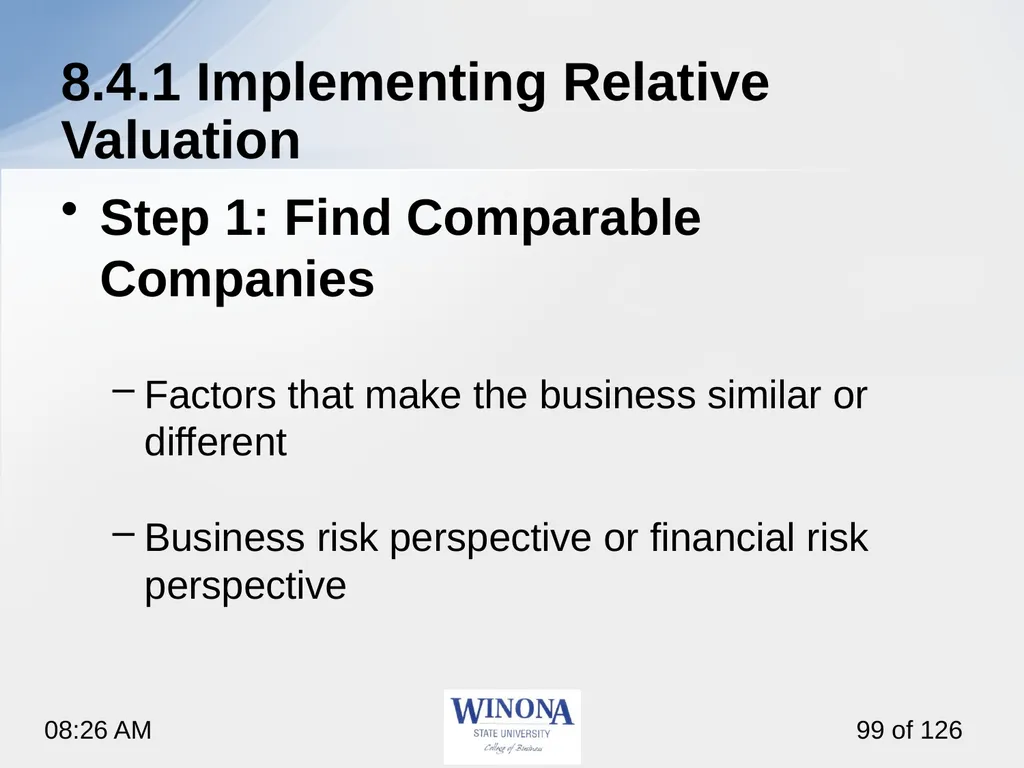Topic 7: Equity Valuation Larry Schrenk, - slide 99 of 126