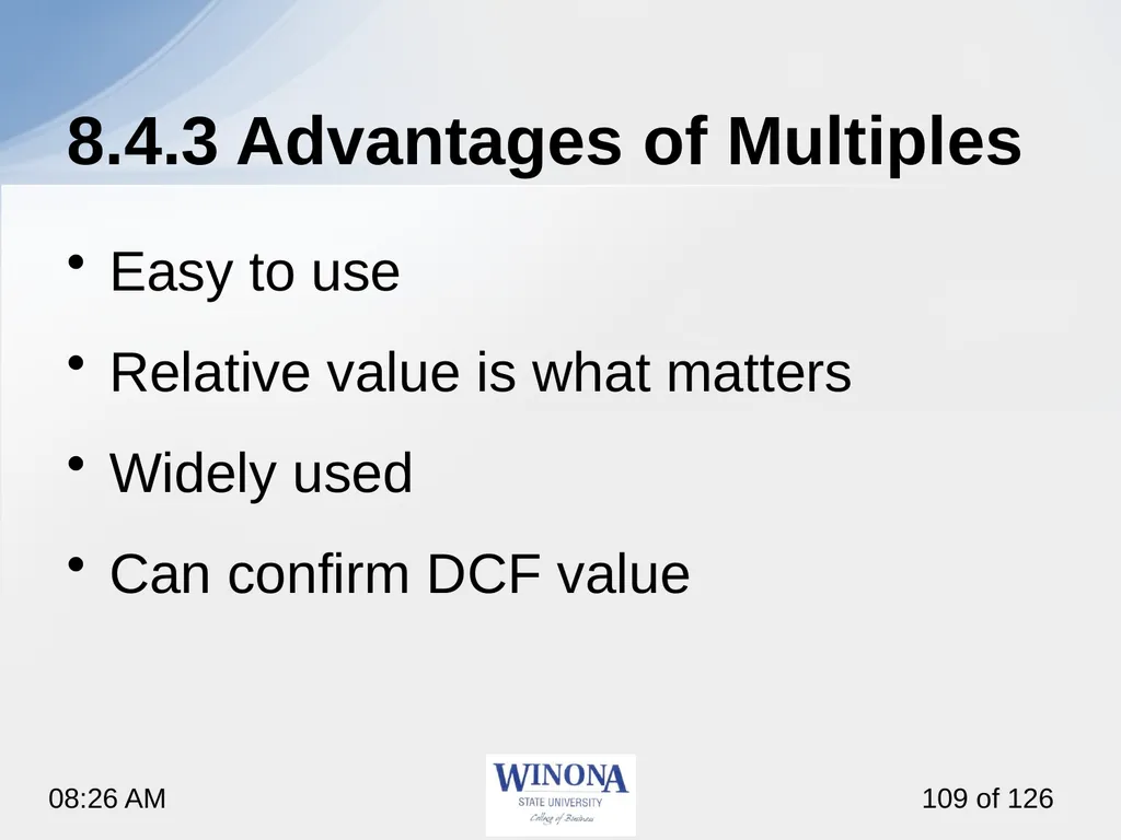 Topic 7: Equity Valuation Larry Schrenk, - slide 109 of 126