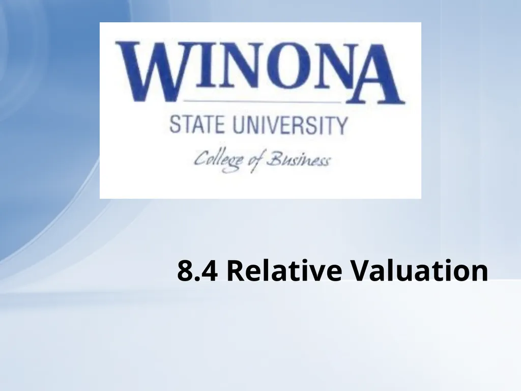 Topic 7: Equity Valuation Larry Schrenk, - slide 95 of 126