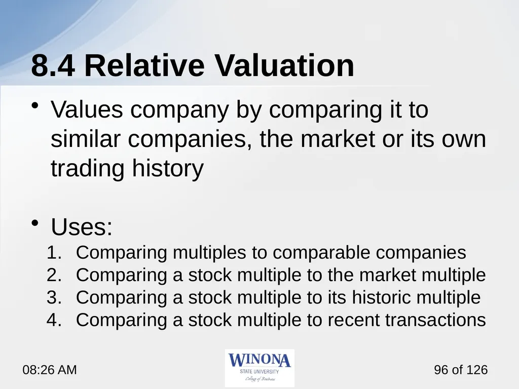 Topic 7: Equity Valuation Larry Schrenk, - slide 96 of 126