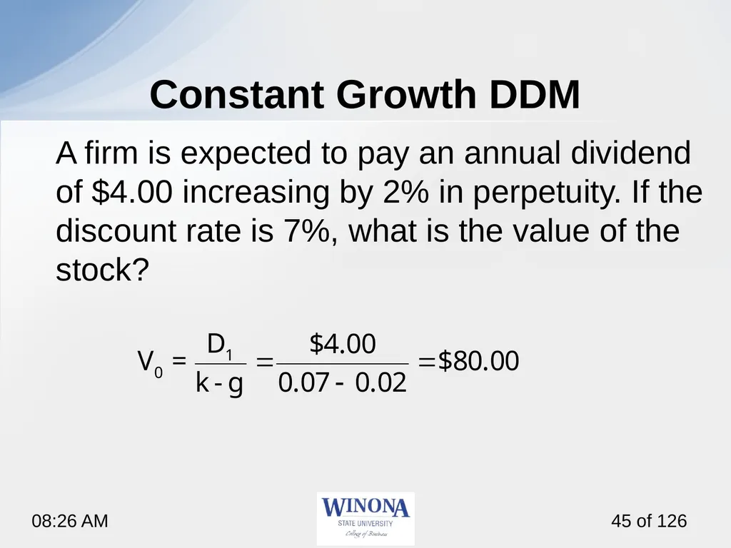 Topic 7: Equity Valuation Larry Schrenk, - slide 45 of 126