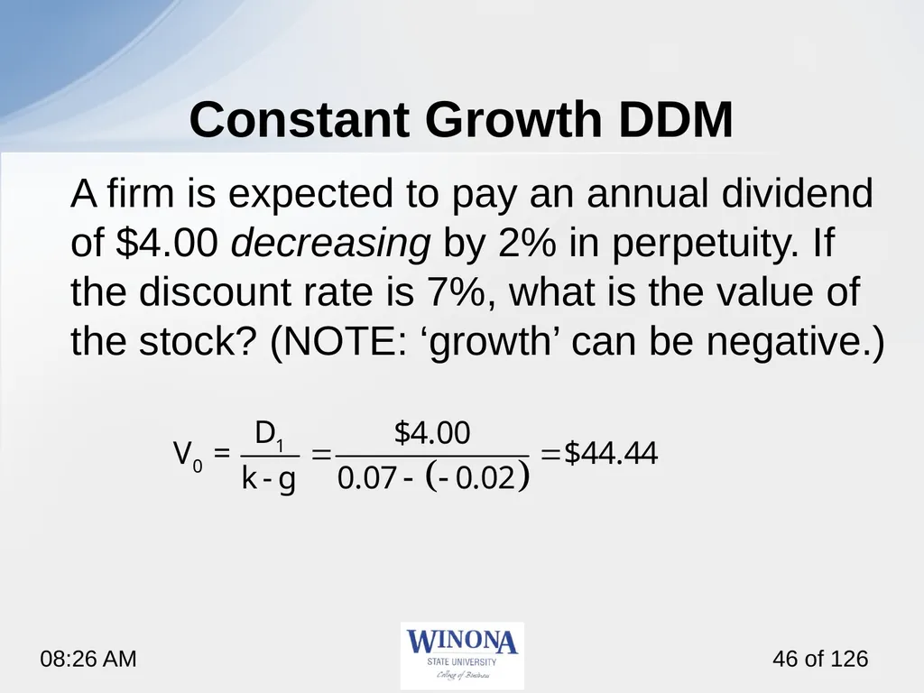 Topic 7: Equity Valuation Larry Schrenk, - slide 46 of 126