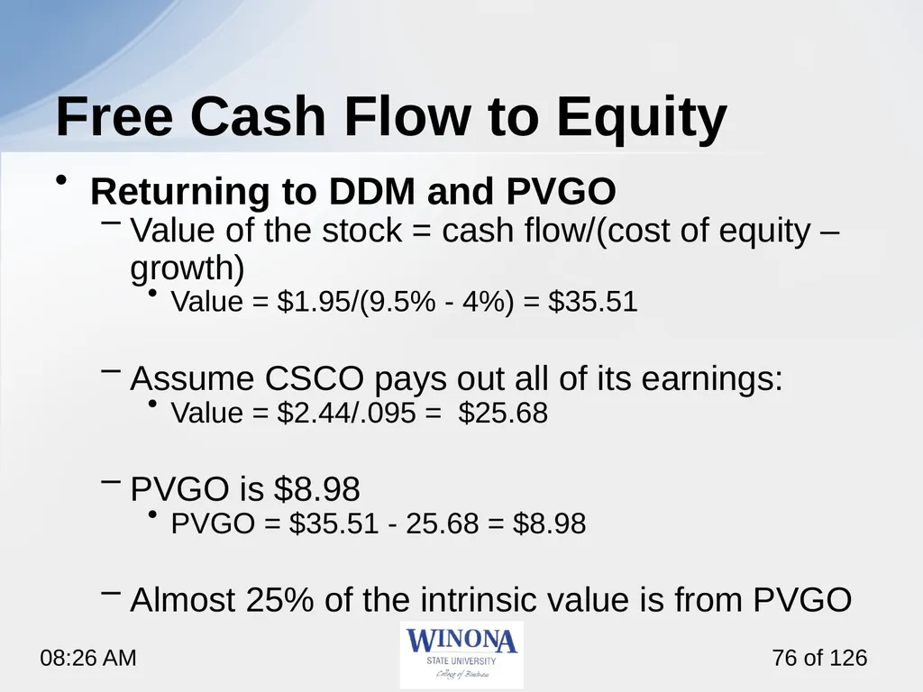 Topic 7: Equity Valuation Larry Schrenk, - slide 76 of 126