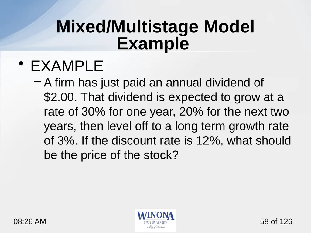 Topic 7: Equity Valuation Larry Schrenk, - slide 58 of 126