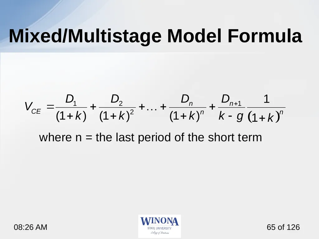 Topic 7: Equity Valuation Larry Schrenk, - slide 65 of 126