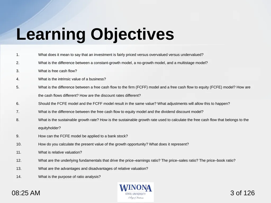Topic 7: Equity Valuation Larry Schrenk, - slide 3 of 126