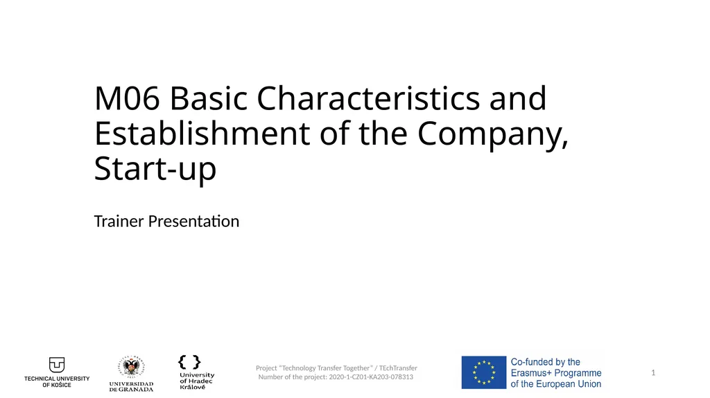 M06 Basic Characteristics and Establishment of the - slide 1 of 37