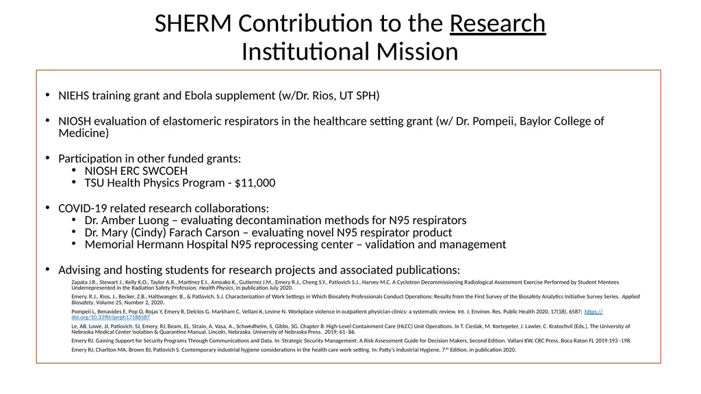 FY20 SHERM Metrics-Based Performance Summary Key - slide 44 of 46