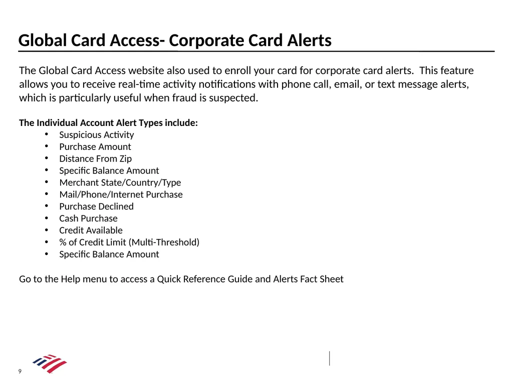 Purchase/Travel Program New Card Registration and - slide 9 of 18