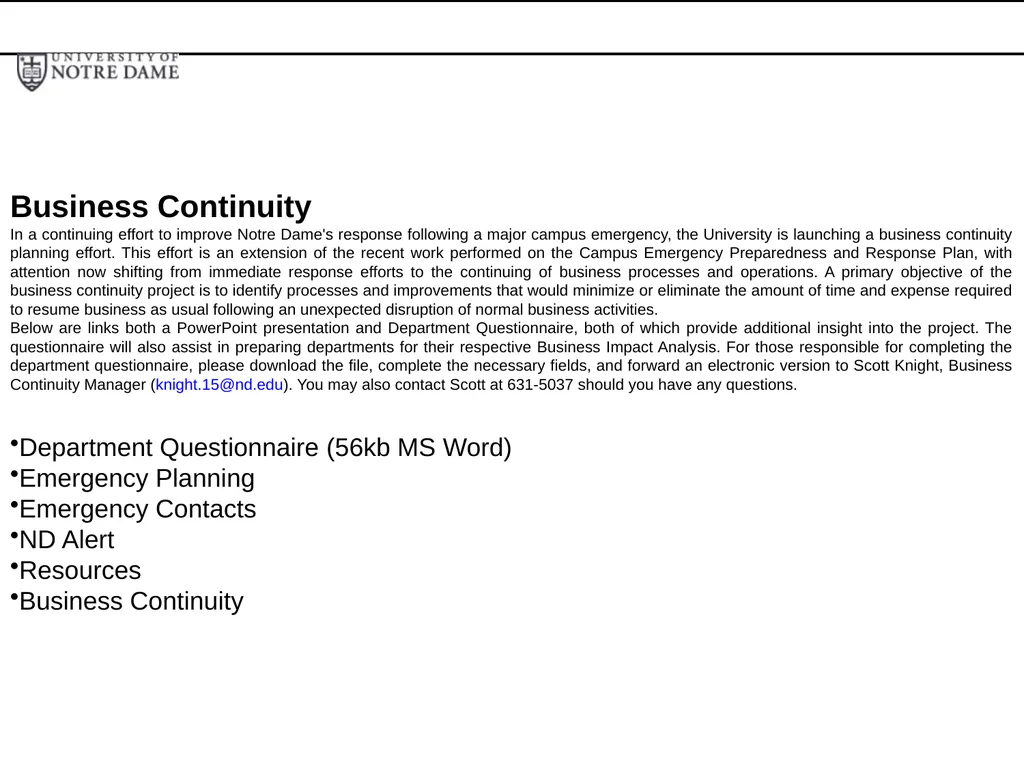 Business Continuity Planning Overview 1 The Need - slide 19 of 24