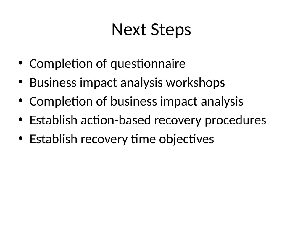 Business Continuity Planning Overview 1 The Need - slide 17 of 24