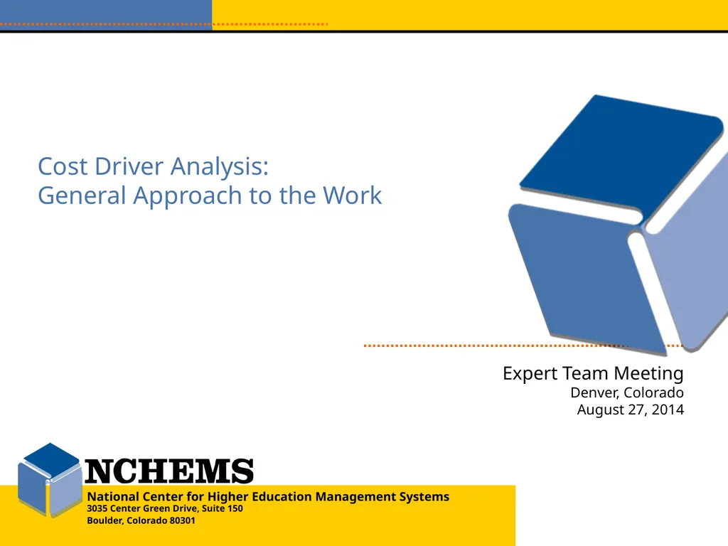 Cost Driver Analysis: General Approach to the Work - slide 1 of 16