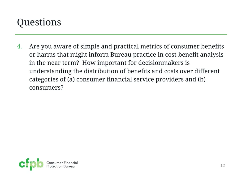 Cost-Benefit Analysis Prepared for presentation to - slide 12 of 13