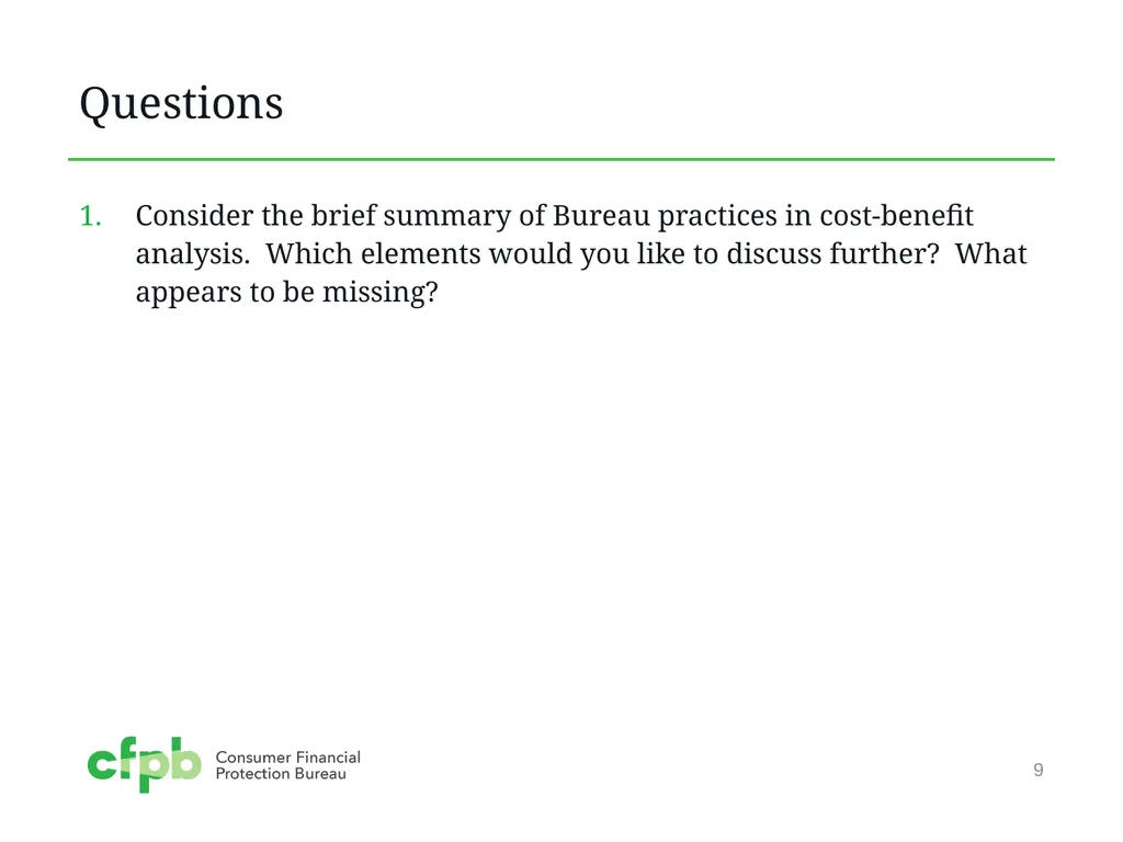 Cost-Benefit Analysis Prepared for presentation to - slide 9 of 13