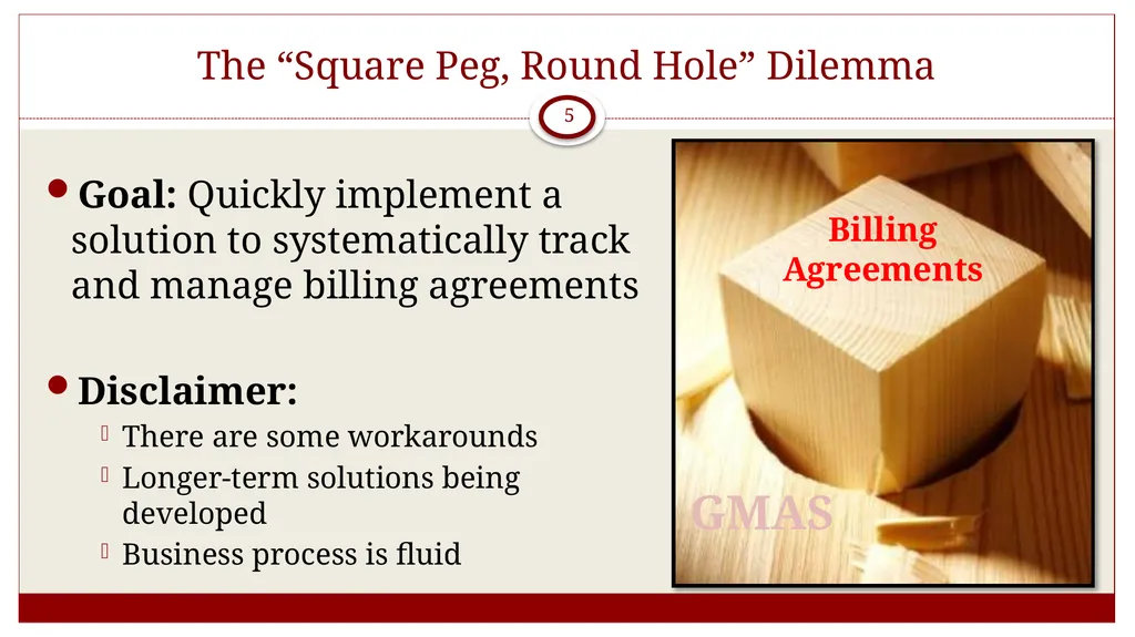 Overview: GMAS Billing agreements October 10, 2019 - slide 5 of 16