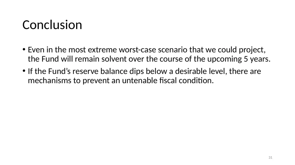 Financial Analysis & Trust Fund Forecasts in the - slide 31 of 35