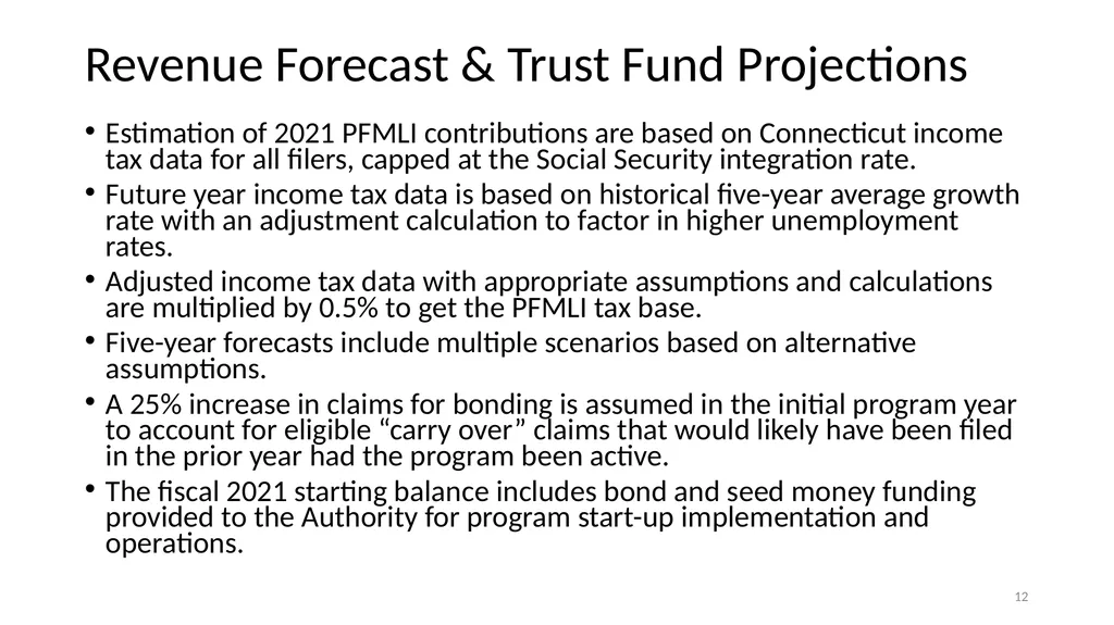 Financial Analysis & Trust Fund Forecasts in the - slide 12 of 35