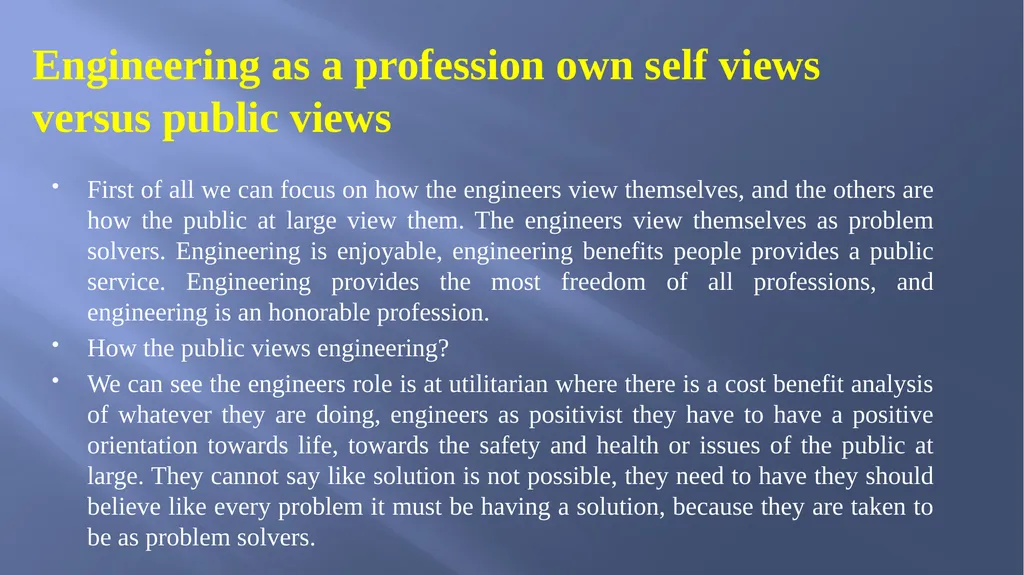 Engineering Profession Ethics Chapter Three/ - slide 5 of 13