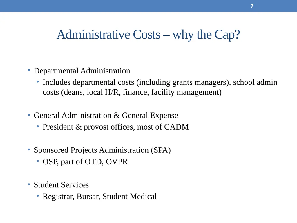 May 19, 2017 Office for Sponsored Programs Cost - slide 7 of 15