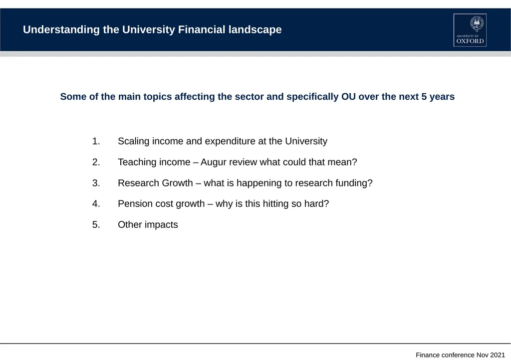 Finance conference - November 2021 Understanding - slide 2 of 9