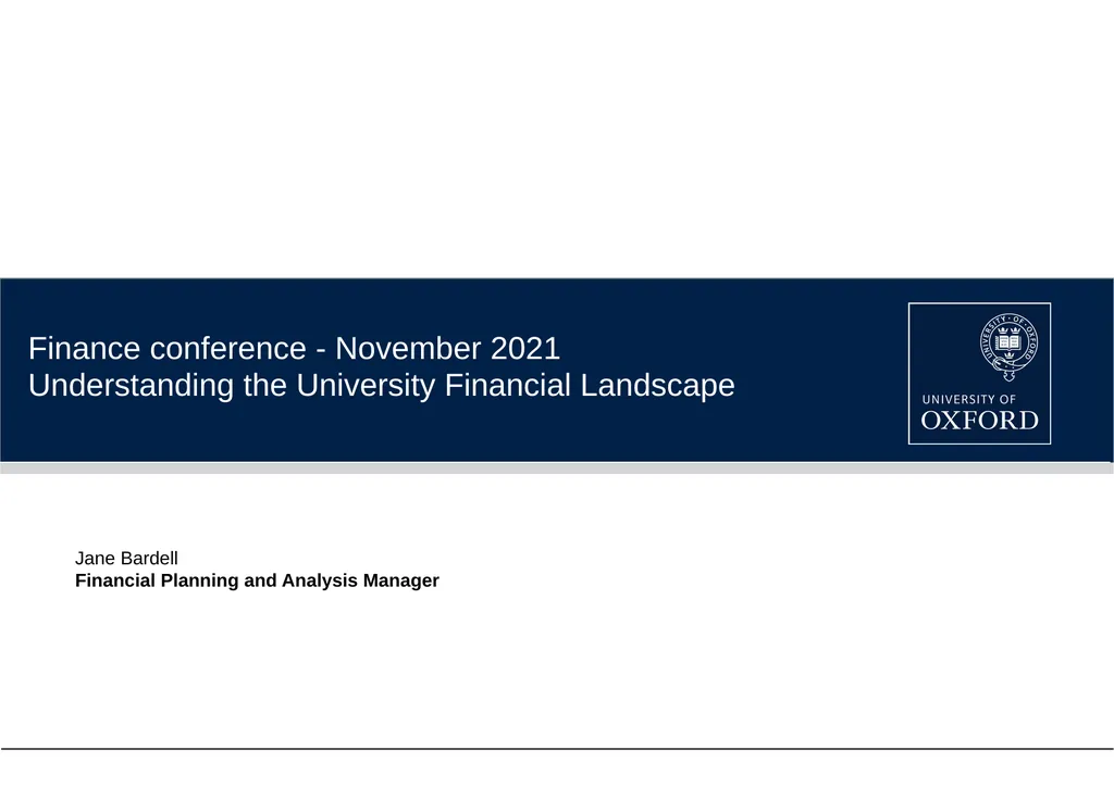 Finance conference - November 2021 Understanding