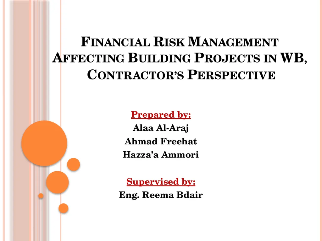 Financial Risk Management Affecting Building - slide 1 of 21