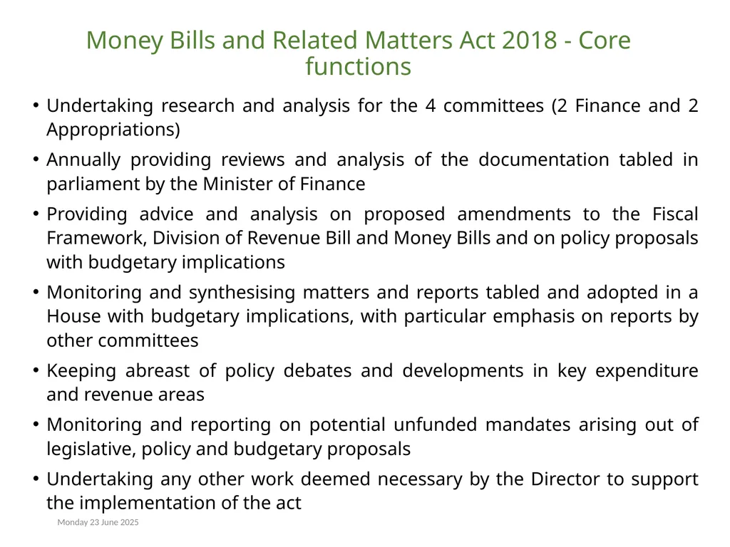 JOINT STANDING COMMITTEE ON THE FINANCIAL - slide 6 of 13