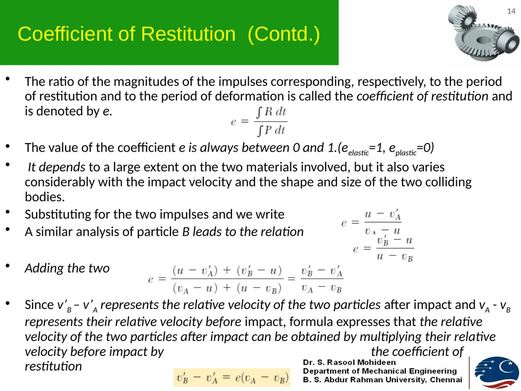 1 ENGINEERING MECHANICS GE 107 Lecture 11 Unit IV - slide 14 of 17