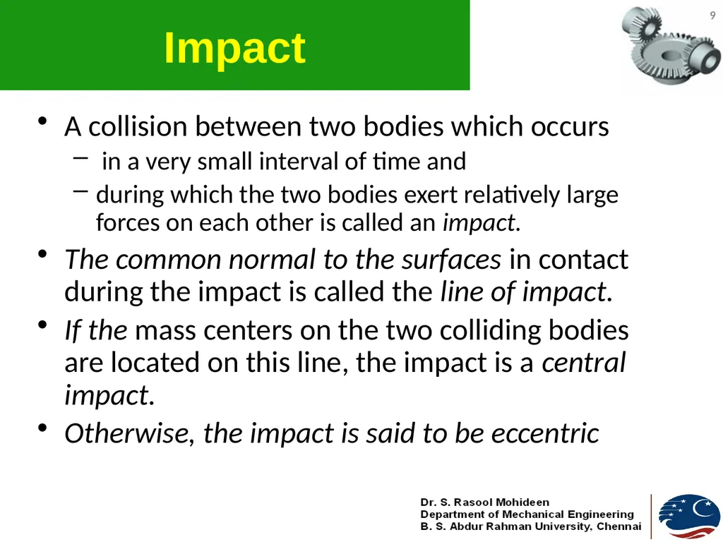 1 ENGINEERING MECHANICS GE 107 Lecture 11 Unit IV - slide 9 of 17