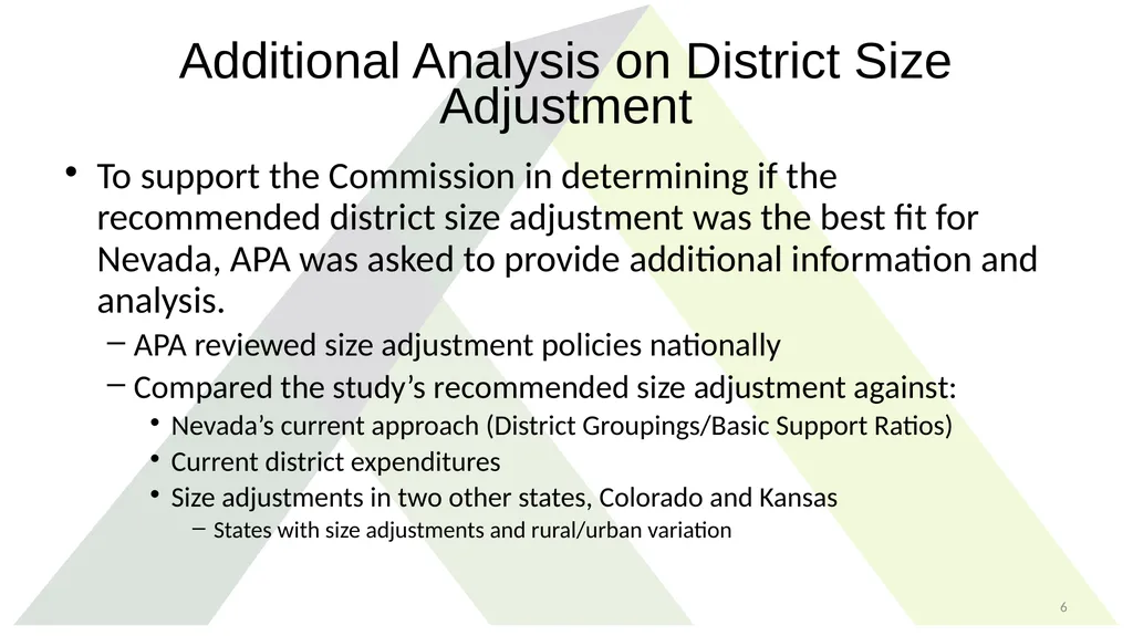 Study Recommendations: District Size Adjustment - slide 6 of 21