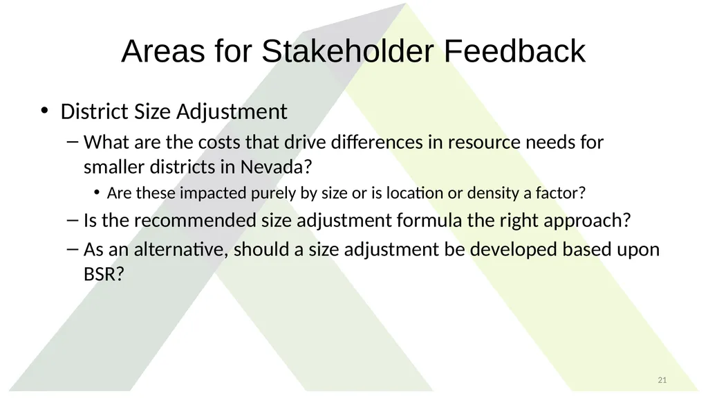 Study Recommendations: District Size Adjustment - slide 21 of 21