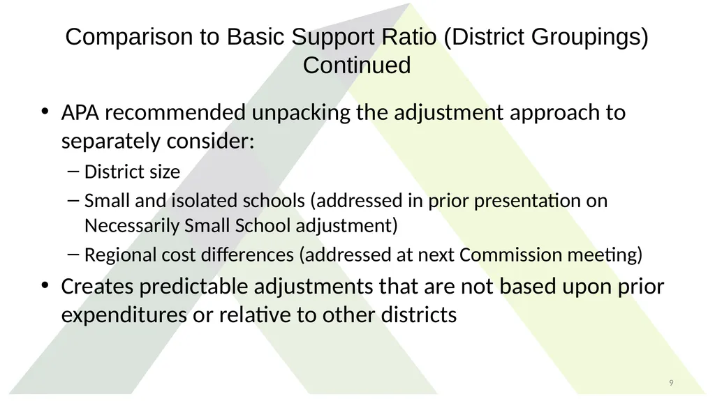 Study Recommendations: District Size Adjustment - slide 9 of 21