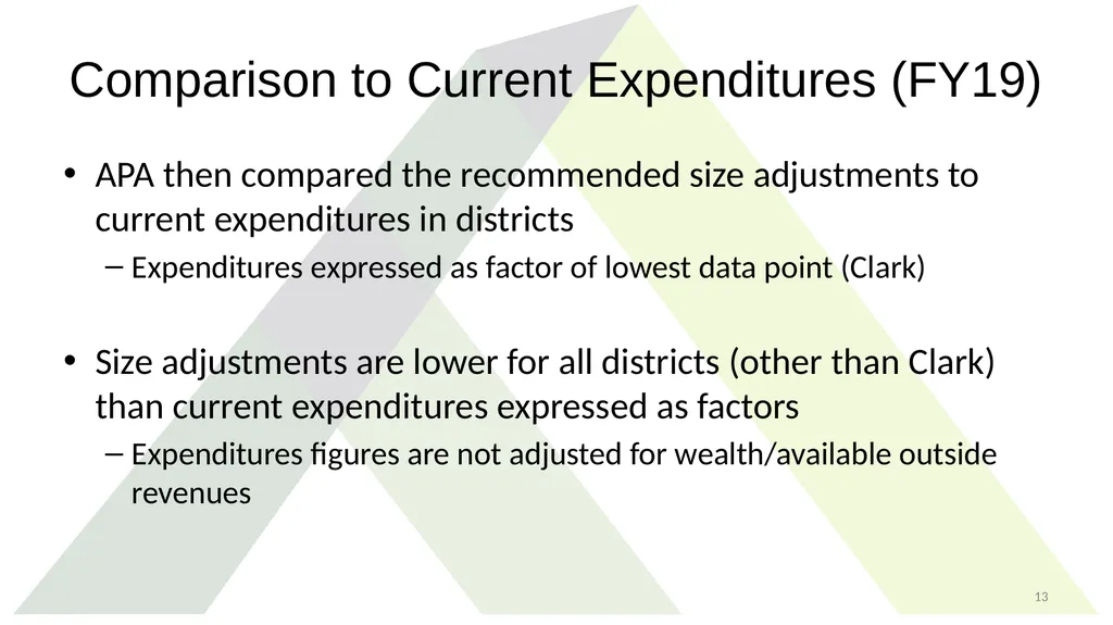 Study Recommendations: District Size Adjustment - slide 13 of 21