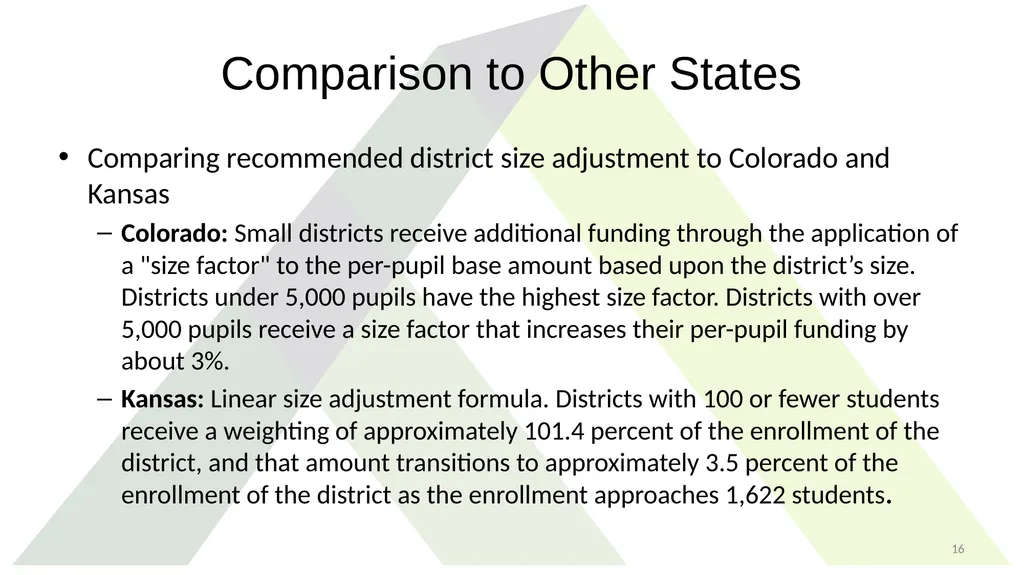 Study Recommendations: District Size Adjustment - slide 16 of 21