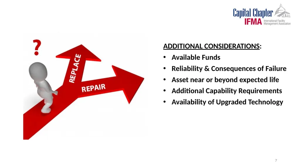 Capital Chapter of IFMA “REPAIR OR REPLACE” - slide 7 of 15