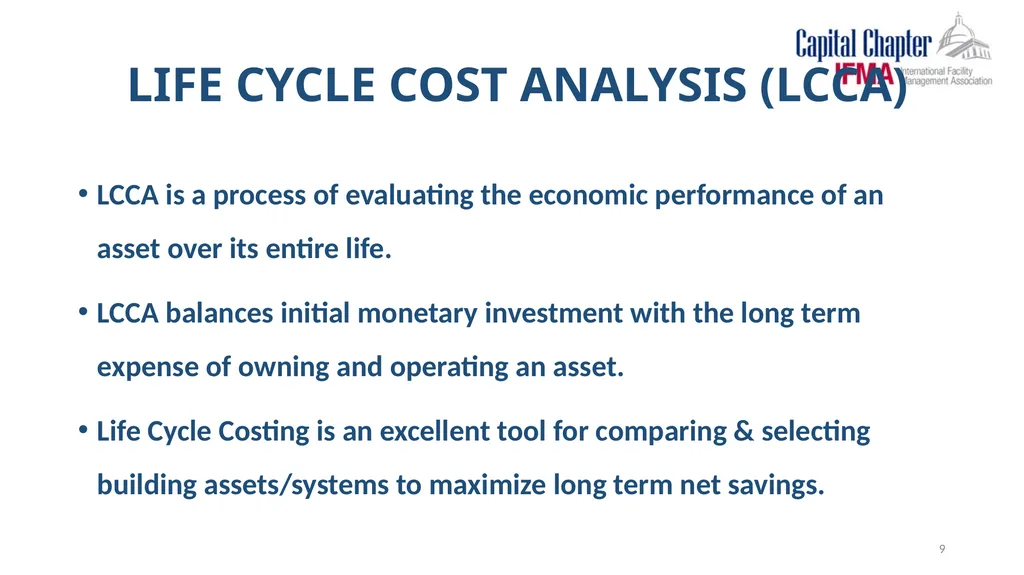 Capital Chapter of IFMA “REPAIR OR REPLACE” - slide 9 of 15
