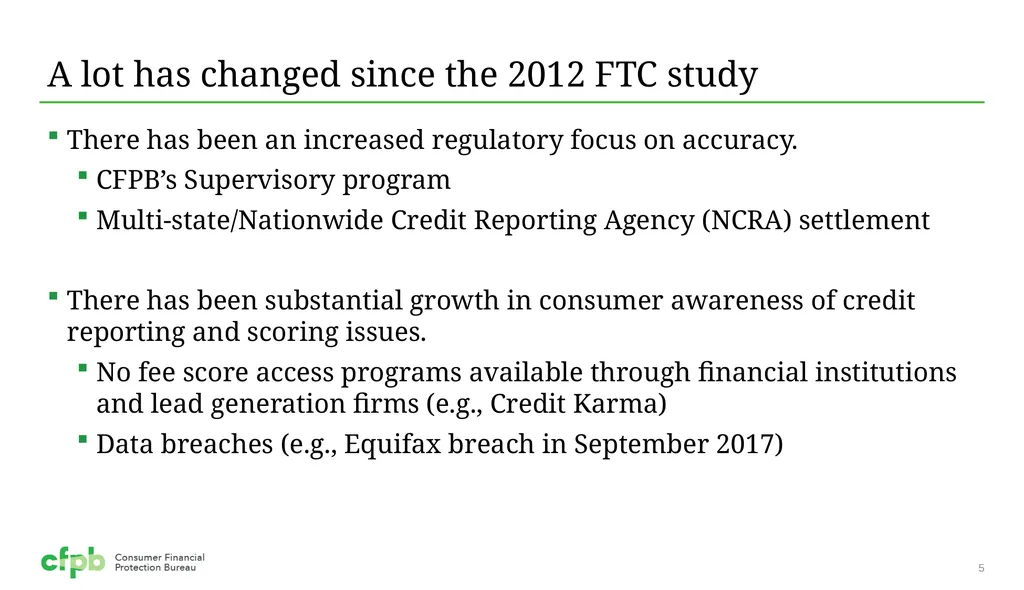 Accuracy in Credit Reporting Presentation for the - slide 5 of 10