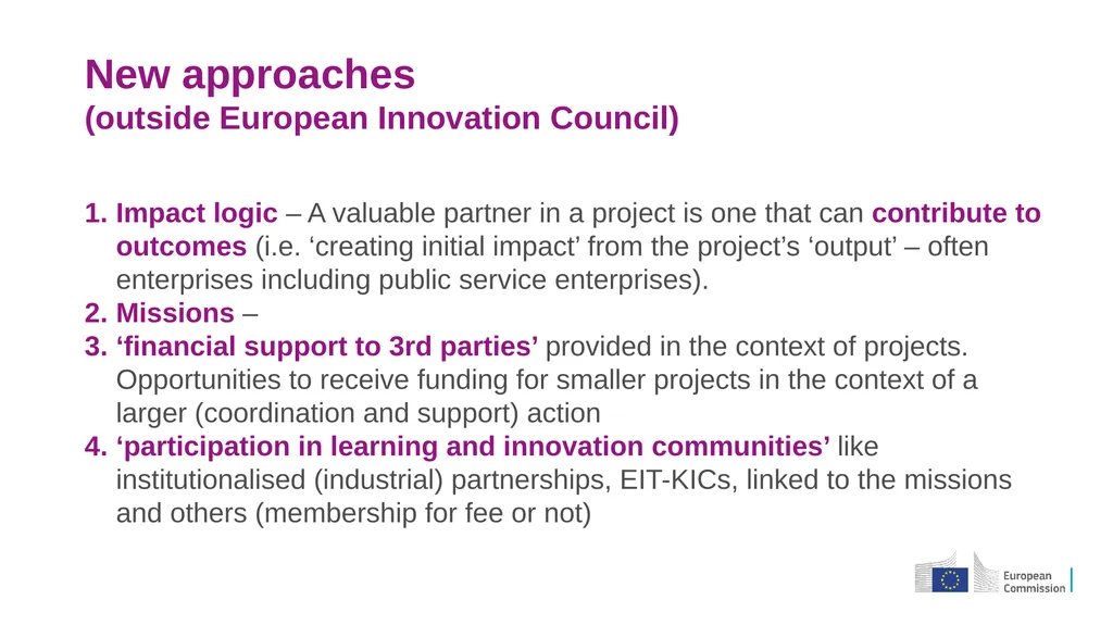 A quick introduction for newcomers HORIZON EUROPE - slide 14 of 18