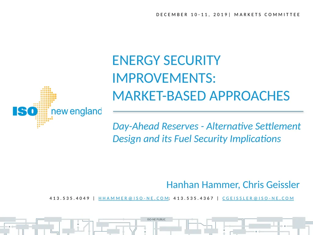 December 10-11, 2019| Markets committee Hanhan - slide 1 of 45