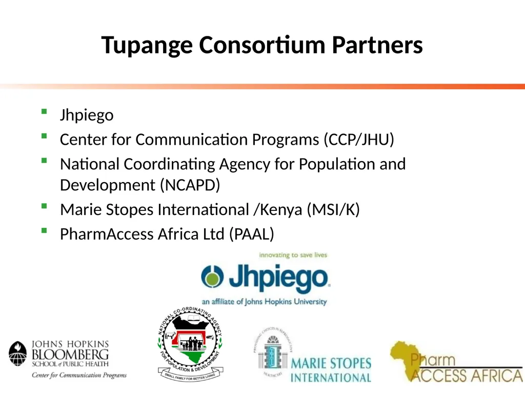 Tupange - The Kenya Urban Reproductive Health - slide 10 of 17