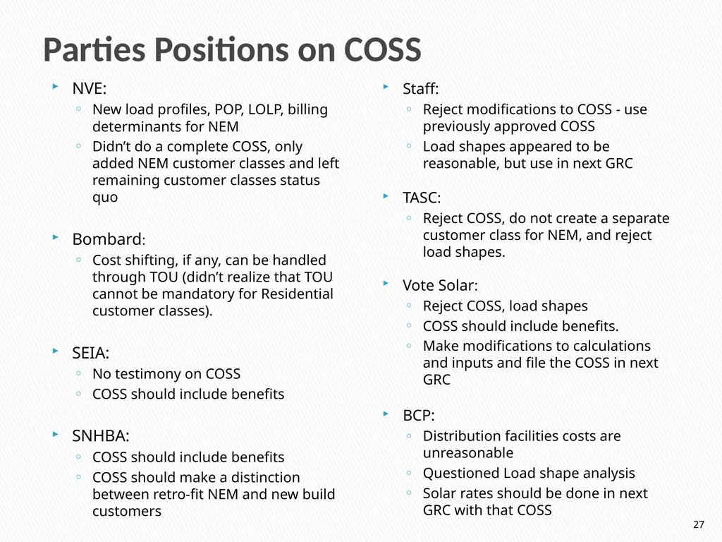Cost of Service Studies April 14, 2016 1 Used to - slide 27 of 28