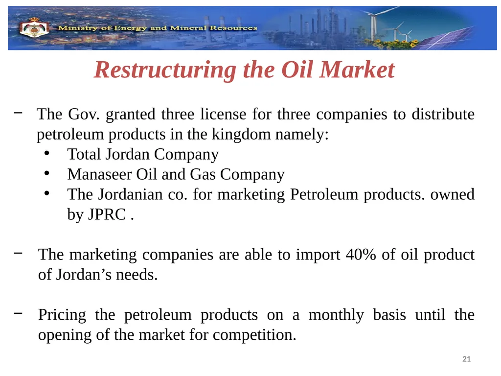 Eleventh Meeting of the Oslo Group on Energy - slide 21 of 34