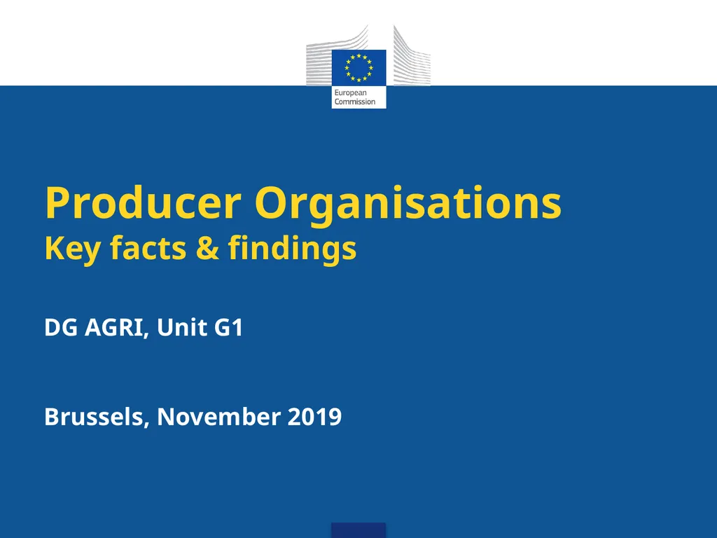 Producer Organisations Key facts & findings DG