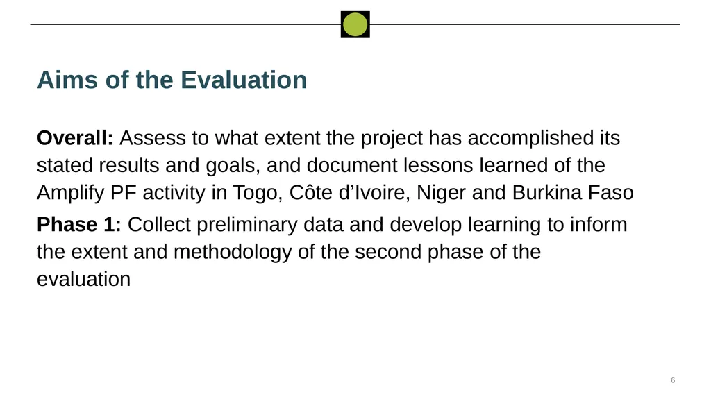 Performance Evaluation for USAID/West - slide 6 of 68