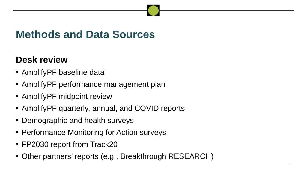 Performance Evaluation for USAID/West - slide 9 of 68