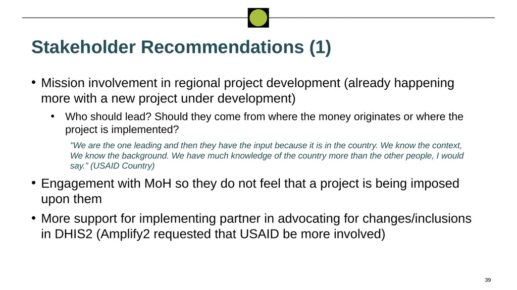 Performance Evaluation for USAID/West - slide 39 of 68