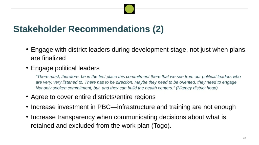 Performance Evaluation for USAID/West - slide 40 of 68